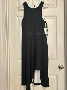 Calvin Klein Black High-Low Sleeveless Dress